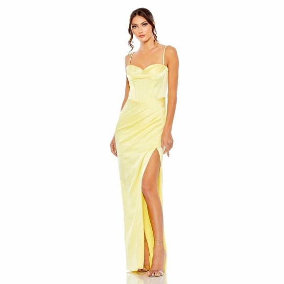 Mac Duggal Dresses & Skirts - MAC DUGGAL Yellow Bustier Sheath Gown